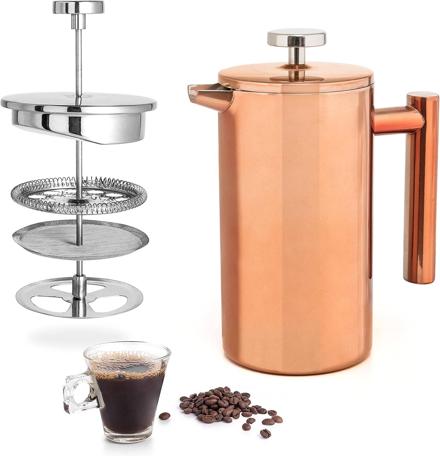 Mixpresso Stainless Steel French Press Coffee Maker 27 Oz 800ML Double Wall Metal Insulated Coffee Press & Tea Brewer