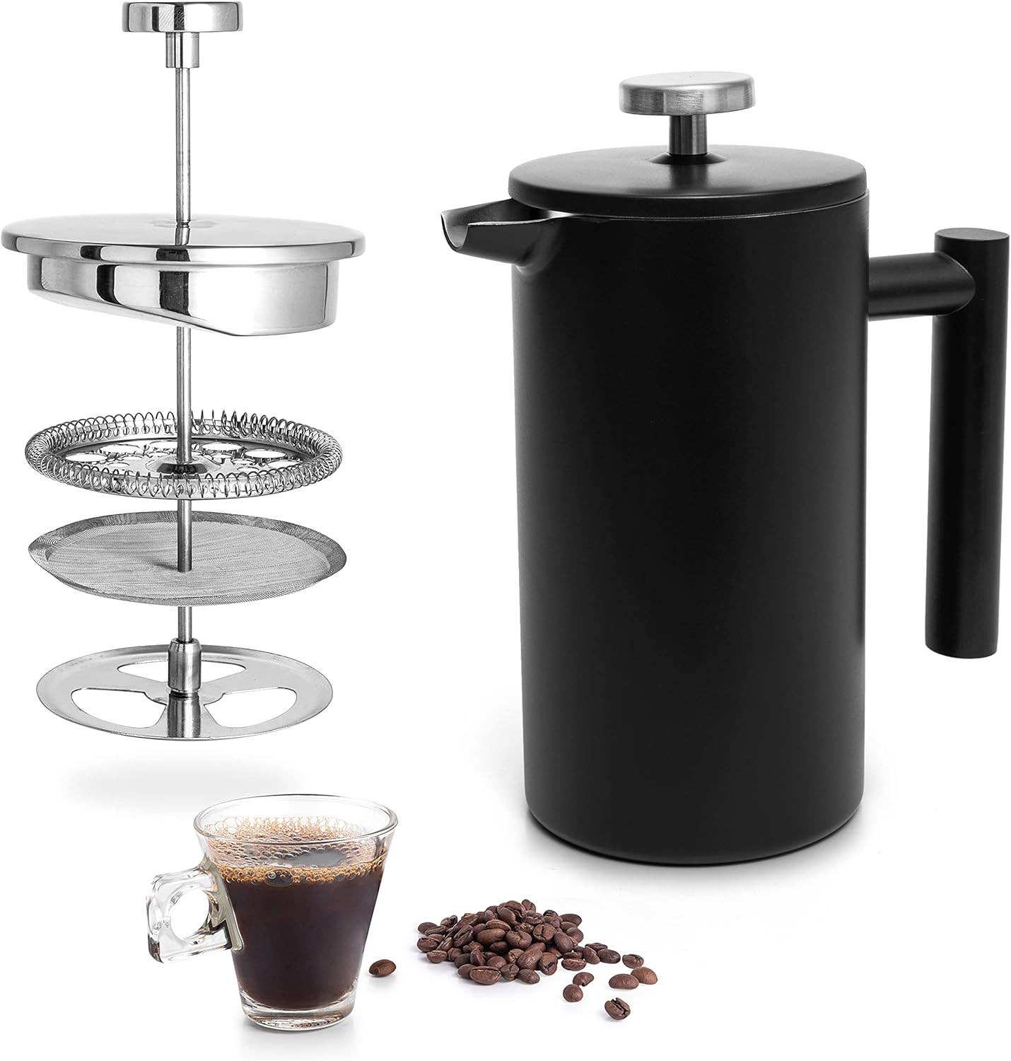 Mixpresso Stainless Steel French Press Coffee Maker 27 Oz 800ML Double Wall Metal Insulated Coffee Press & Tea Brewer