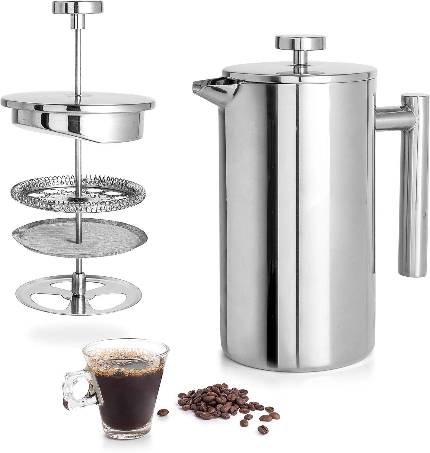 Mixpresso Stainless Steel French Press Coffee Maker 27 Oz 800ML Double Wall Metal Insulated Coffee Press & Tea Brewer