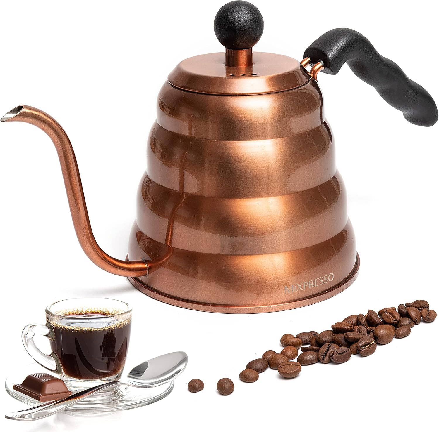 Mixpresso Gooseneck Pour Over Coffee Kettle, Barista Pour Control Design, Ideal for Coffee and Tea, High-Grade Stainless Steel 1.2 Liter 40 Oz, Induction Cooker Stovetop Kettle Stainless Steel