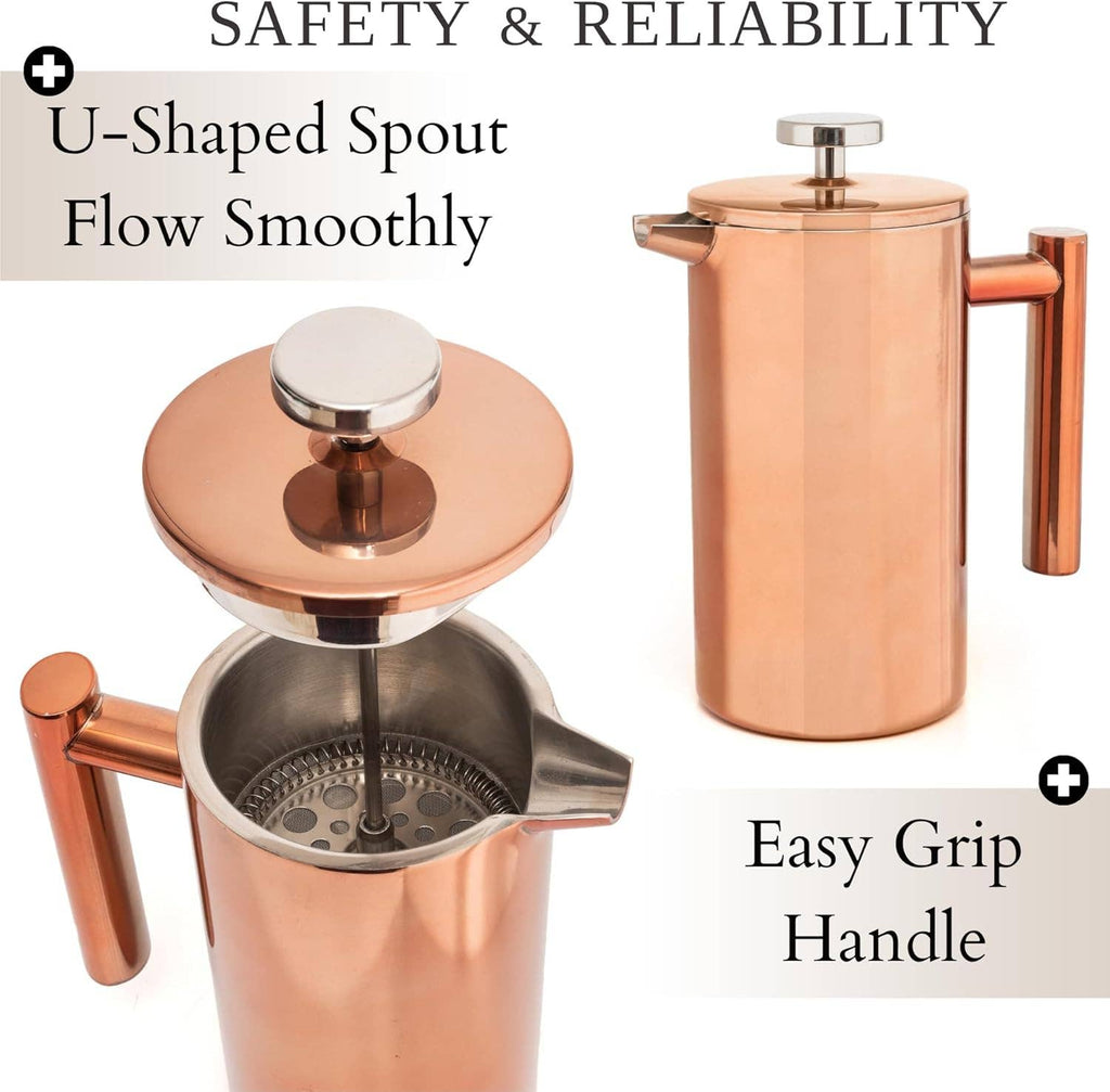 Mixpresso Stainless Steel French Press Coffee Maker 27 Oz 800ML Double Wall Metal Insulated Coffee Press & Tea Brewer