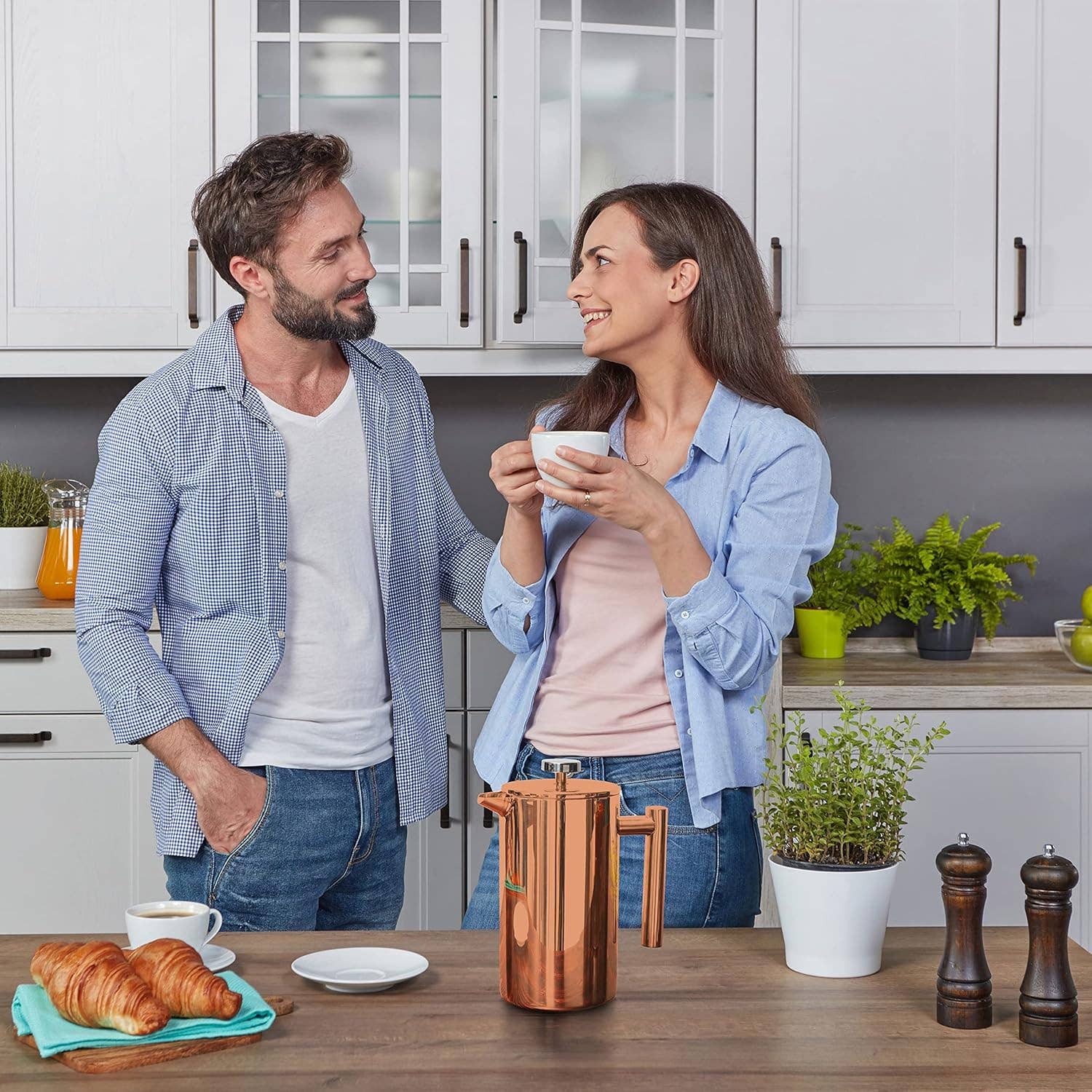 Mixpresso Stainless Steel French Press Coffee Maker 27 Oz 800ML Double Wall Metal Insulated Coffee Press & Tea Brewer